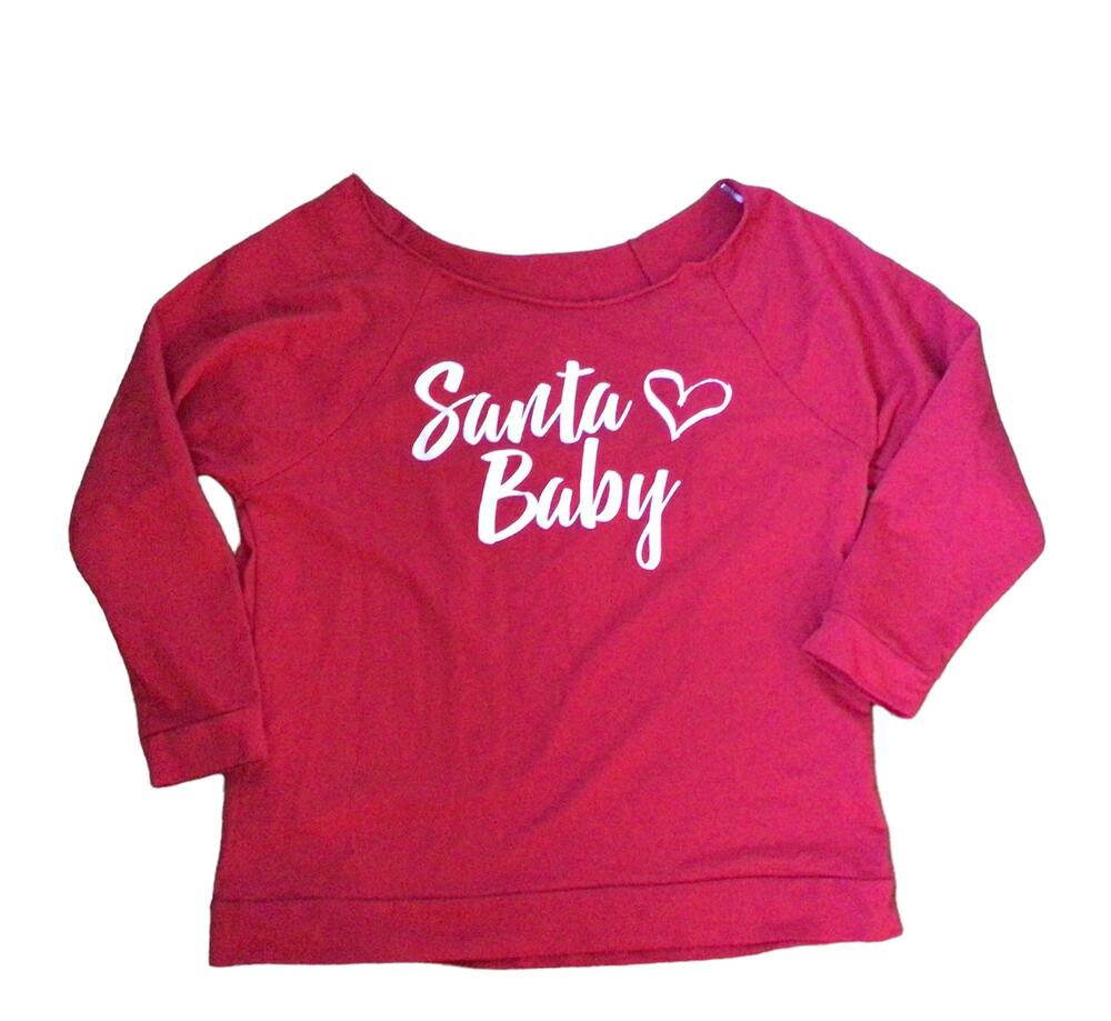 Next Level Apparel Santa Baby Sweatshirt Sz L